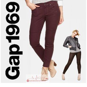 Gap 1969 Coated Skinny Brown Jeans